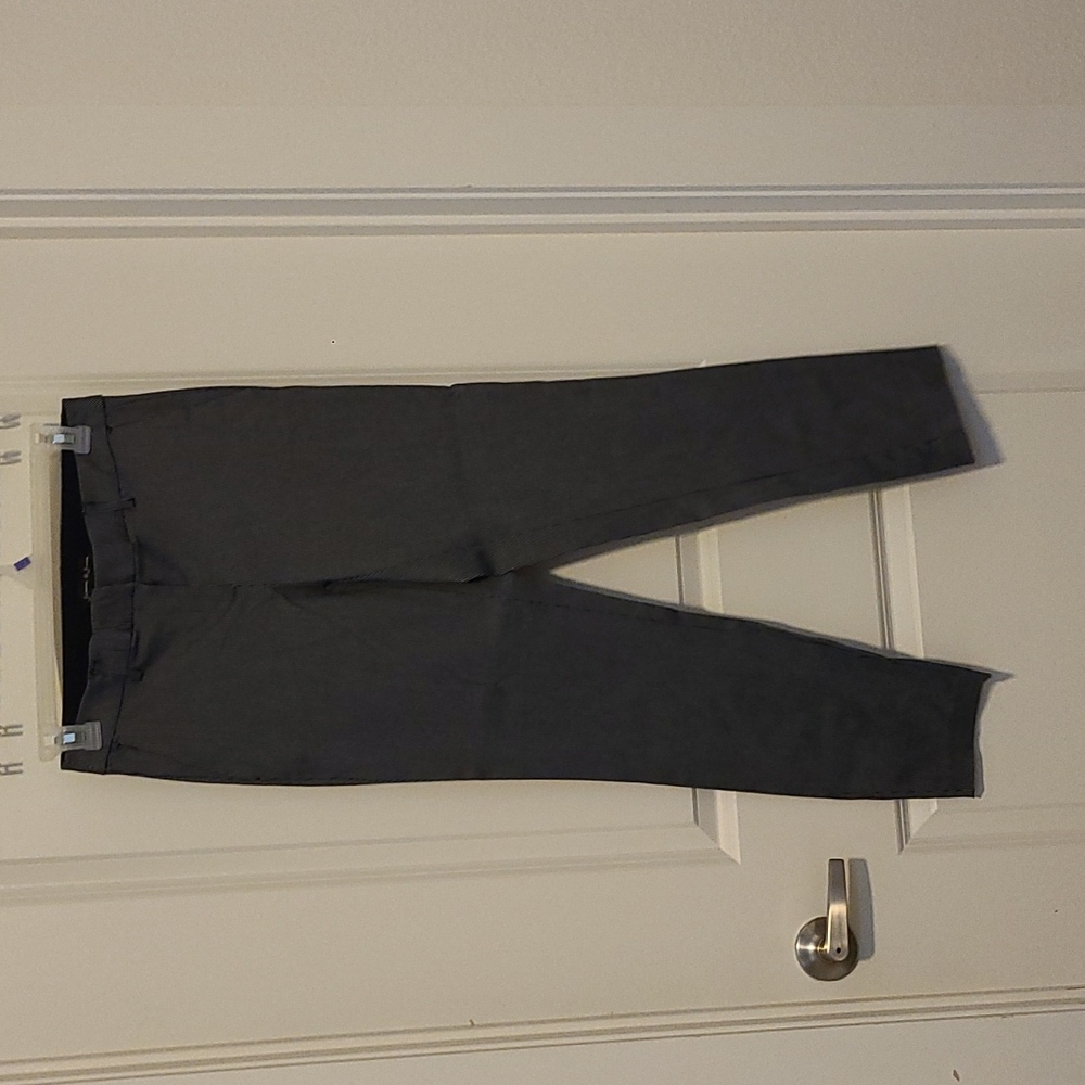 Navy pinstriped capris